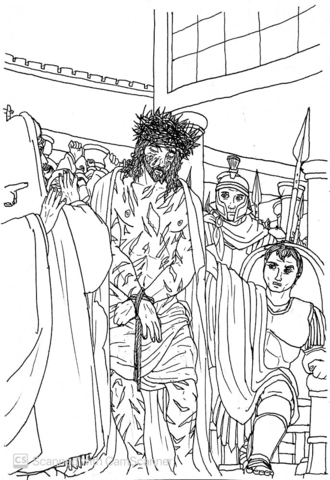 Pilate Presents Jesus To The Jews Coloring Page